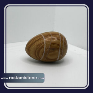 سنگ تخم مرغی جاسپر چوبی